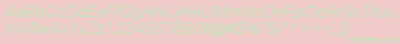 AktivgroteskcorpLightitalic-fontti – vihreät fontit vaaleanpunaisella taustalla