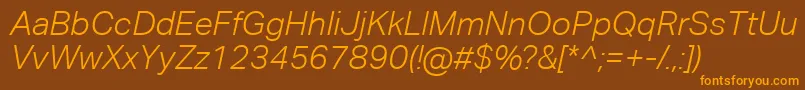 Шрифт AktivgroteskcorpLightitalic – оранжевые шрифты на коричневом фоне