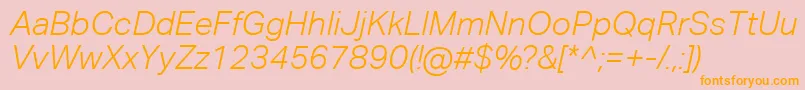AktivgroteskcorpLightitalic Font – Orange Fonts on Pink Background