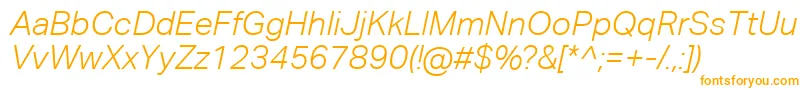 AktivgroteskcorpLightitalic-Schriftart – Orangefarbene Schriften auf weißem Hintergrund