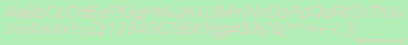 AktivgroteskcorpLightitalic-fontti – vaaleanpunaiset fontit vihreällä taustalla