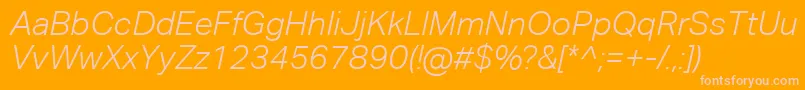Шрифт AktivgroteskcorpLightitalic – розовые шрифты на оранжевом фоне