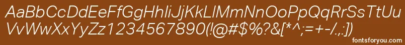 Шрифт AktivgroteskcorpLightitalic – белые шрифты на коричневом фоне