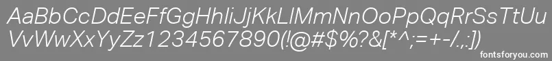AktivgroteskcorpLightitalic Font – White Fonts on Gray Background