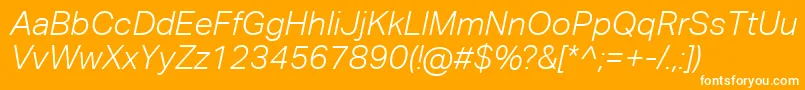 AktivgroteskcorpLightitalic Font – White Fonts on Orange Background