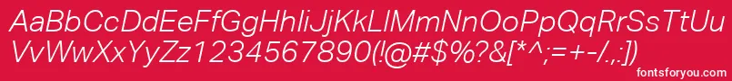 AktivgroteskcorpLightitalic Font – White Fonts on Red Background