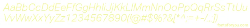 AktivgroteskcorpLightitalic-Schriftart – Gelbe Schriften