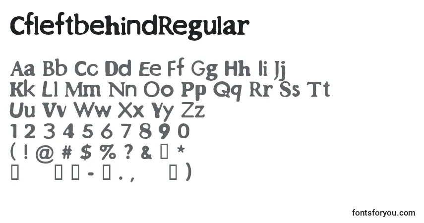 A fonte CfleftbehindRegular – alfabeto, números, caracteres especiais
