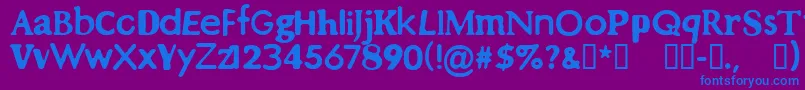 CfleftbehindRegular Font – Blue Fonts on Purple Background