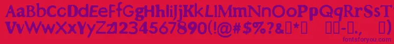 CfleftbehindRegular Font – Purple Fonts on Red Background