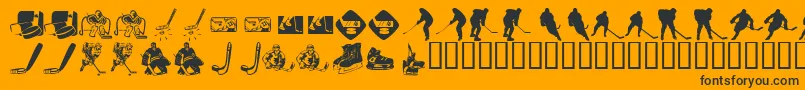 fuente KrHockeyDings – Fuentes Negras Sobre Fondo Naranja