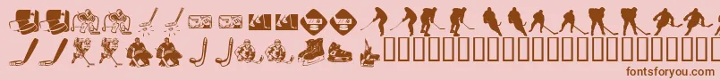 フォントKrHockeyDings – ピンクの背景に茶色のフォント