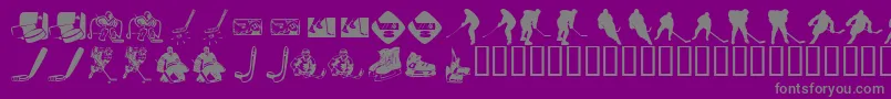 En savoir plus sur la police KrHockeyDings Police KrHockeyDings – polices grises sur fond violet