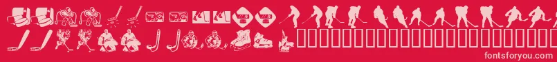 Police KrHockeyDings – polices roses sur fond rouge