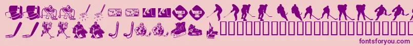 Police KrHockeyDings – polices violettes sur fond rose