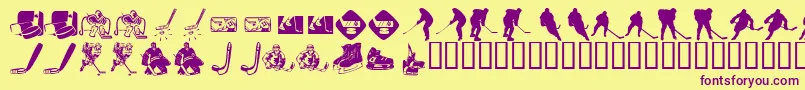 Шрифт KrHockeyDings – фиолетовые шрифты на жёлтом фоне