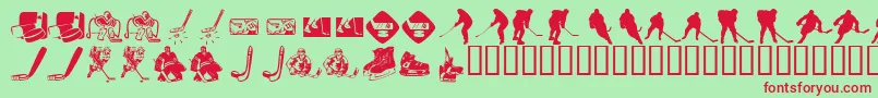 KrHockeyDings Font – Red Fonts on Green Background