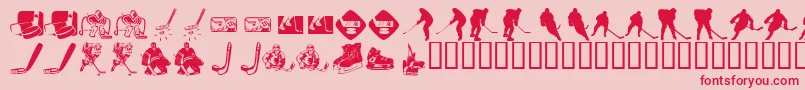 fuente KrHockeyDings – Fuentes Rojas Sobre Fondo Rosa