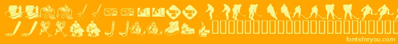 fuente KrHockeyDings – Fuentes Amarillas Sobre Fondo Naranja