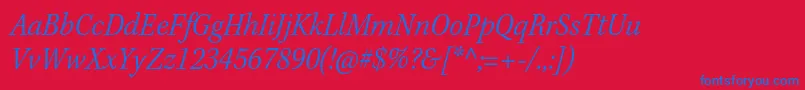 KeplerstdLightscnit Font – Blue Fonts on Red Background