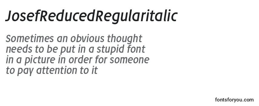 Review of the JosefReducedRegularitalic Font