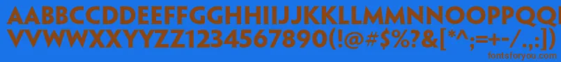 フォントPenumbraflarestdBold – 茶色の文字が青い背景にあります。