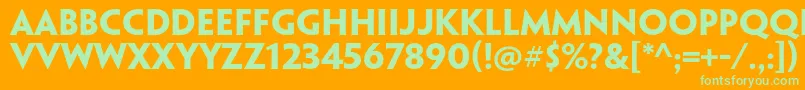 PenumbraflarestdBold Font – Green Fonts on Orange Background