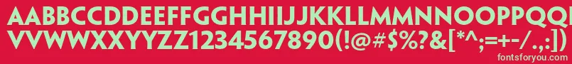 フォントPenumbraflarestdBold – 赤い背景に緑の文字