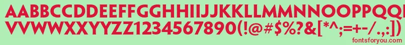 PenumbraflarestdBold Font – Red Fonts on Green Background