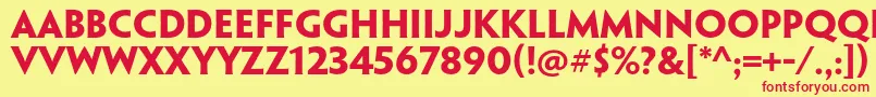 PenumbraflarestdBold Font – Red Fonts on Yellow Background