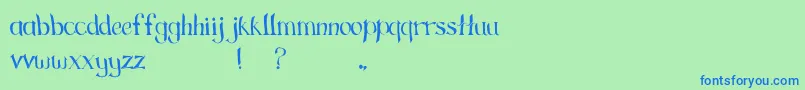 GreengrassRegular Font – Blue Fonts on Green Background