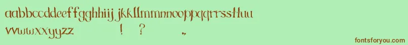 GreengrassRegular Font – Brown Fonts on Green Background
