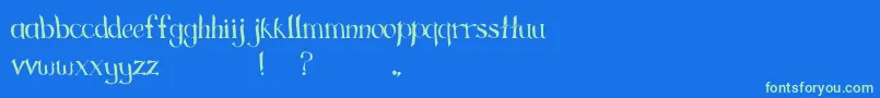 GreengrassRegular Font – Green Fonts on Blue Background