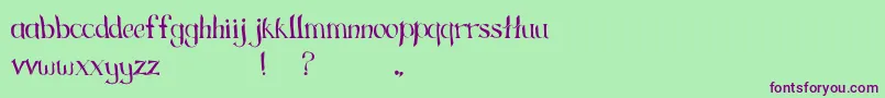 GreengrassRegular Font – Purple Fonts on Green Background