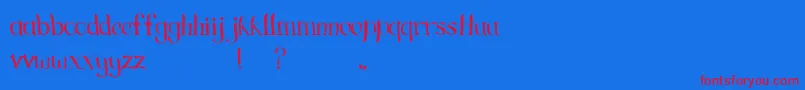 フォントGreengrassRegular – 赤い文字の青い背景