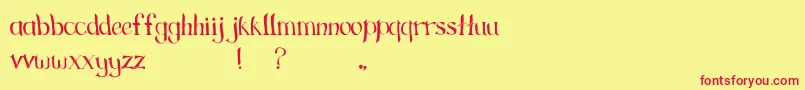 GreengrassRegular Font – Red Fonts on Yellow Background