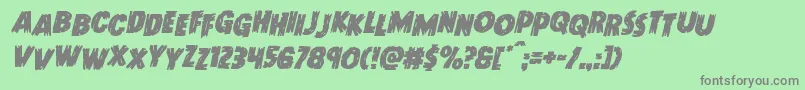Doktermonstrostagital Font – Gray Fonts on Green Background
