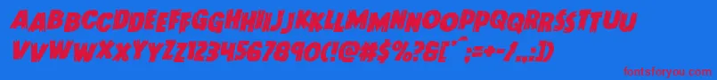 Doktermonstrostagital Font – Red Fonts on Blue Background
