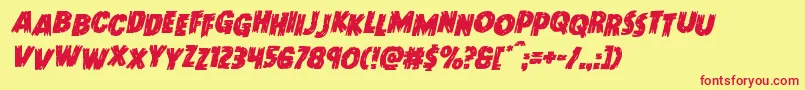 Doktermonstrostagital Font – Red Fonts on Yellow Background