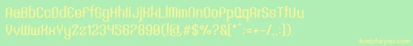 SntAnouvongBoldRegular Font – Yellow Fonts on Green Background