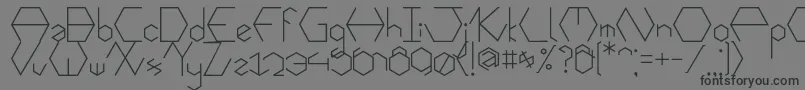 フォントHexafont – 黒い文字の灰色の背景