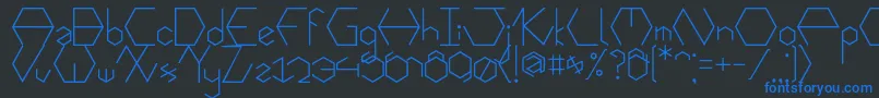Hexafont Font – Blue Fonts on Black Background