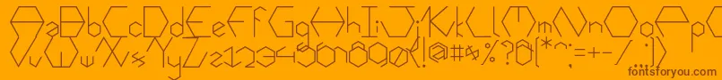 フォントHexafont – オレンジの背景に茶色のフォント