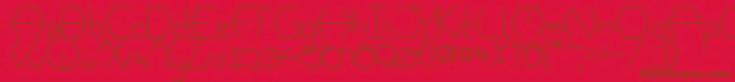 Hexafont-Schriftart – Braune Schriften auf rotem Hintergrund
