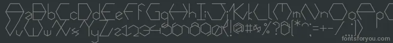 Fonte Hexafont – fontes cinzas em um fundo preto