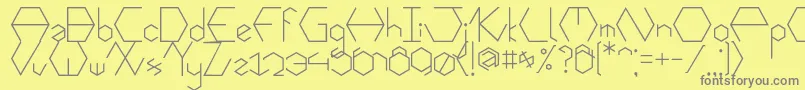 Hexafont-Schriftart – Graue Schriften auf gelbem Hintergrund