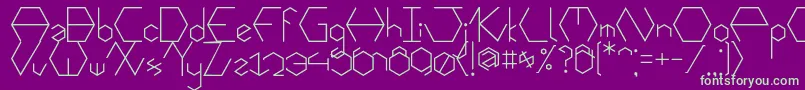 Fonte Hexafont – fontes verdes em um fundo violeta