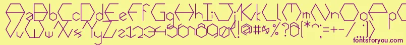 Hexafont Font – Purple Fonts on Yellow Background
