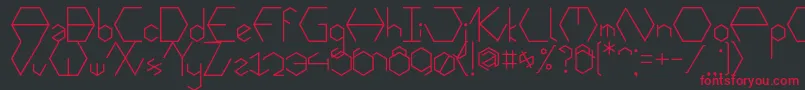 フォントHexafont – 黒い背景に赤い文字