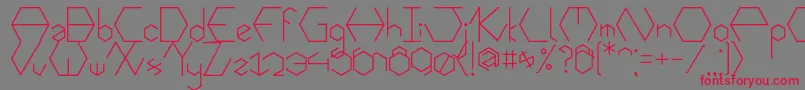 Hexafont Font – Red Fonts on Gray Background